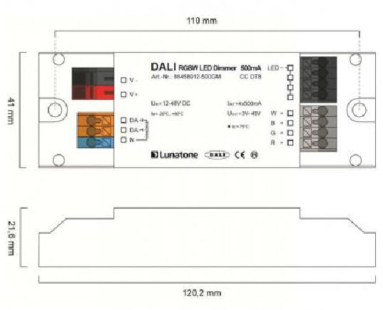 Lunatone Light Management LED-Dimmer DALI RGBW 500mA GM