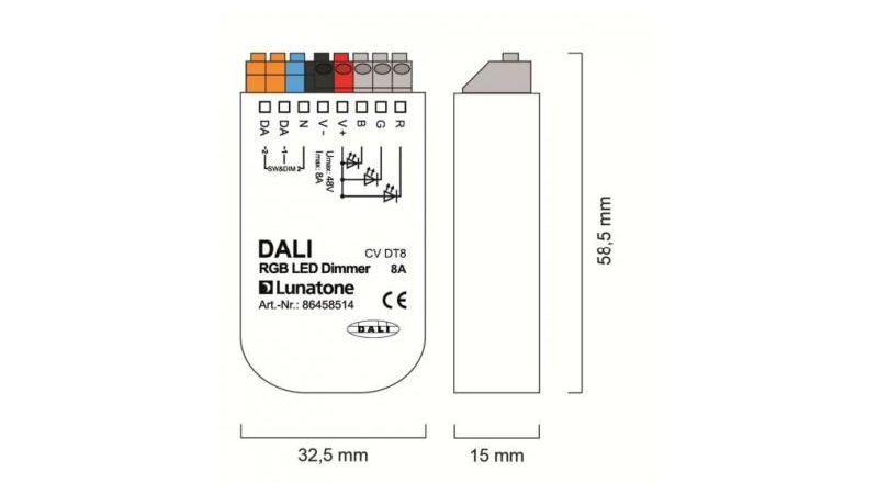 Lunatone Lichtmanagement LED-Dimmer DALI RGB CV 4A 