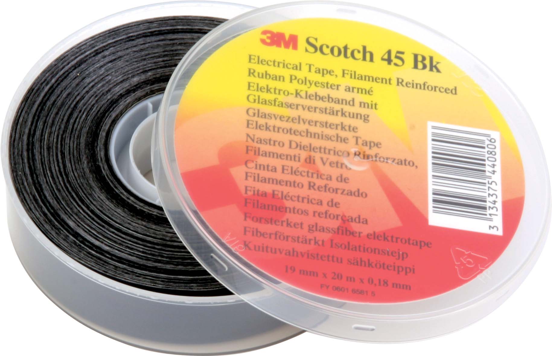 3M Deutschland Glasf-Polyest-Isolierband 19mmx20m,sw, glasf. Scotch 45 19x20 bk - 7100119551