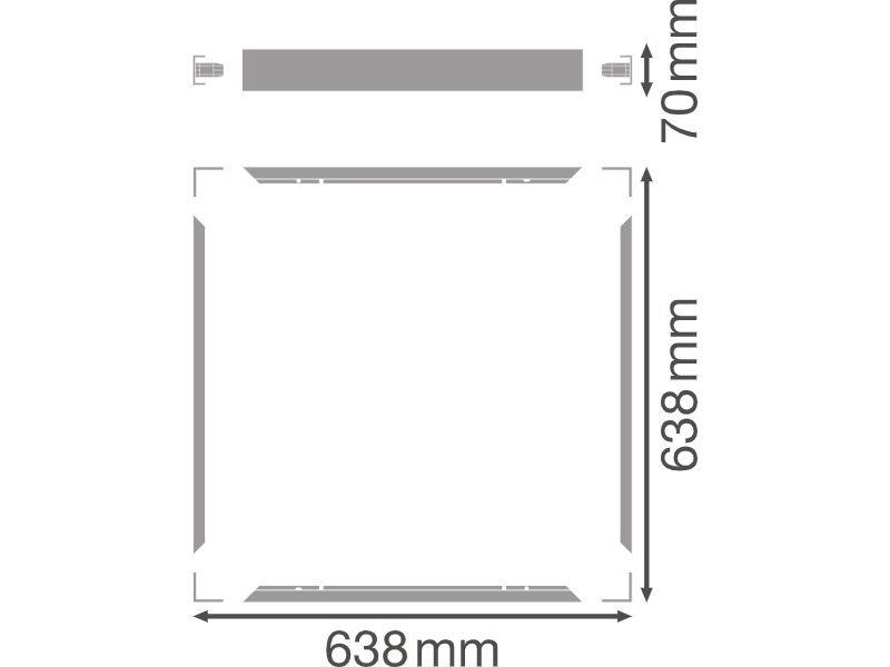 Ledvance LED-Lichtpanel SURFACE MOUNT KIT VALUE 625 SURFACE MOUNT KIT H70 VAL