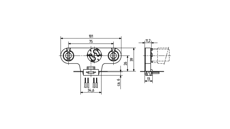 BJB G13 twin lamp lampholder