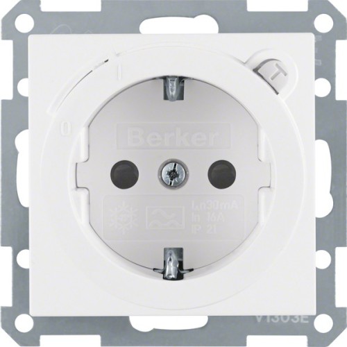 Berker Schuko-Steckd.pws mit FI-Schutzschalte 47081909 - 47081909