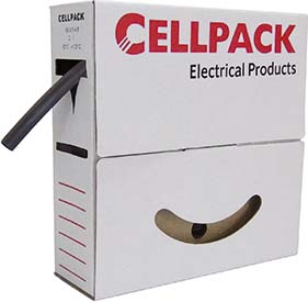 Cellpack Schrumpfschlauch in Abrollbox 15m SB 1.6-08 sw