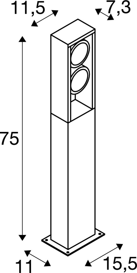 SLV ESKINA FRAME 75, Outdoor LED Stehleuchte double anthrazit CCT switch 3000/4000K - 1004751