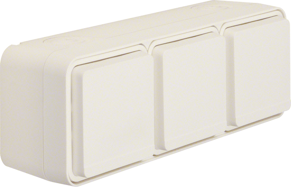 Berker SCHUKO-Steckdose 3fach Klappdeck. polarweiß 47733512 günstig online kaufen