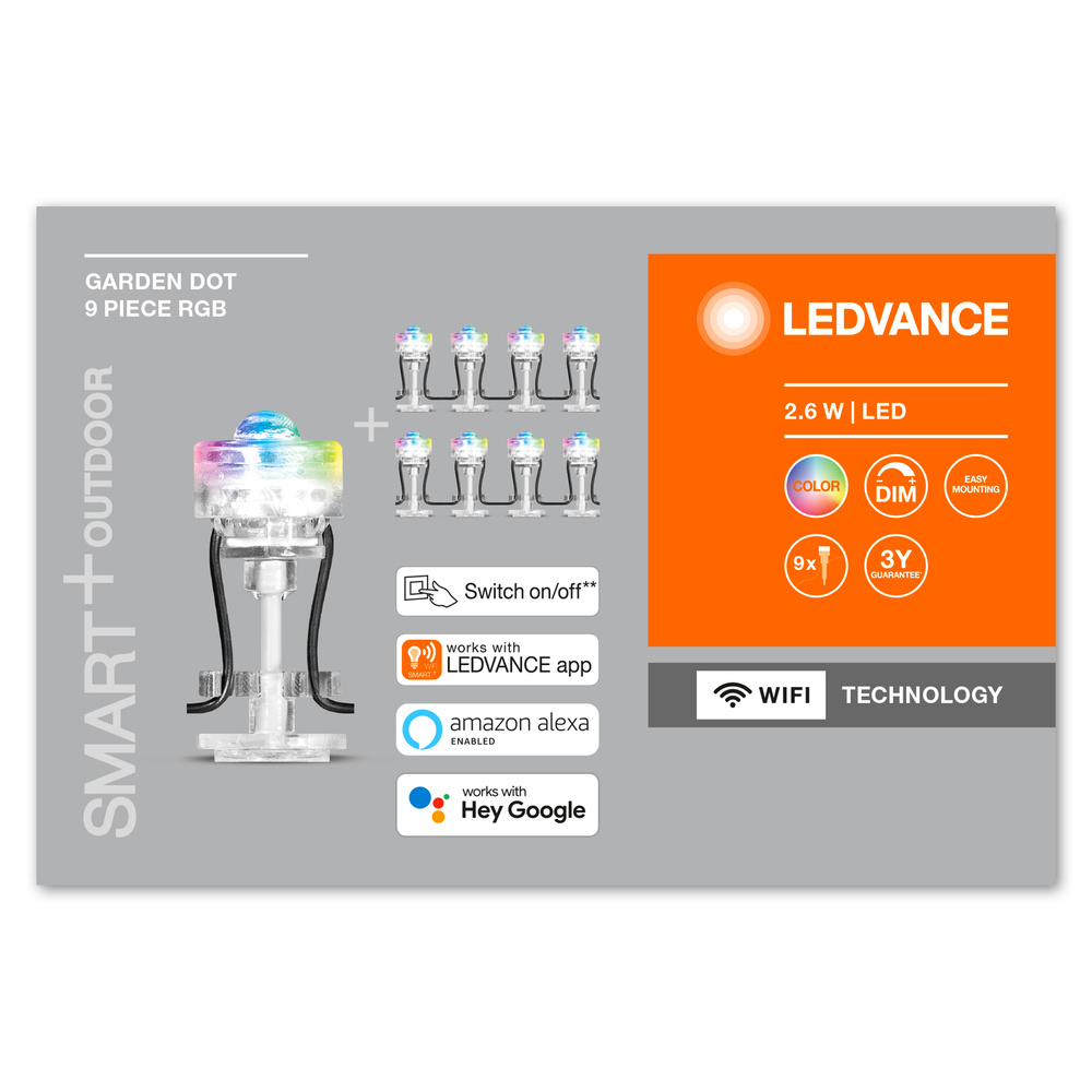 Ledvance LED-Außenleuchte SMART+ GARDEN DOT MULTICOLOR 9 Dot - 4058075478534