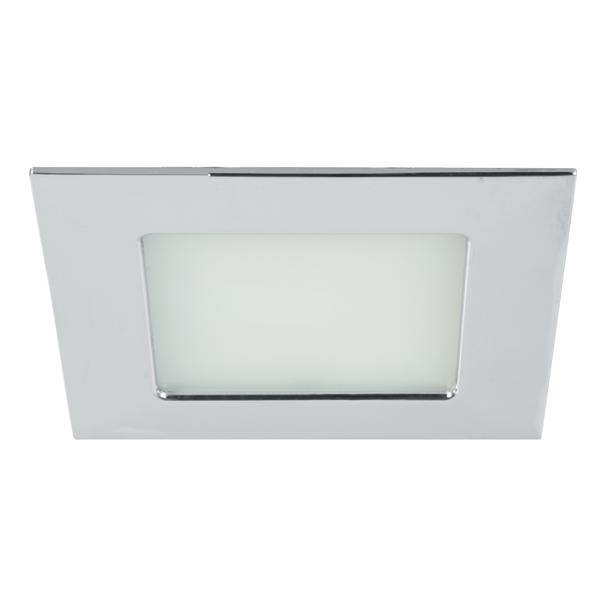 Brumberg LED-Einbaudownlight, IP44, chrom, quadratisch - 12130023