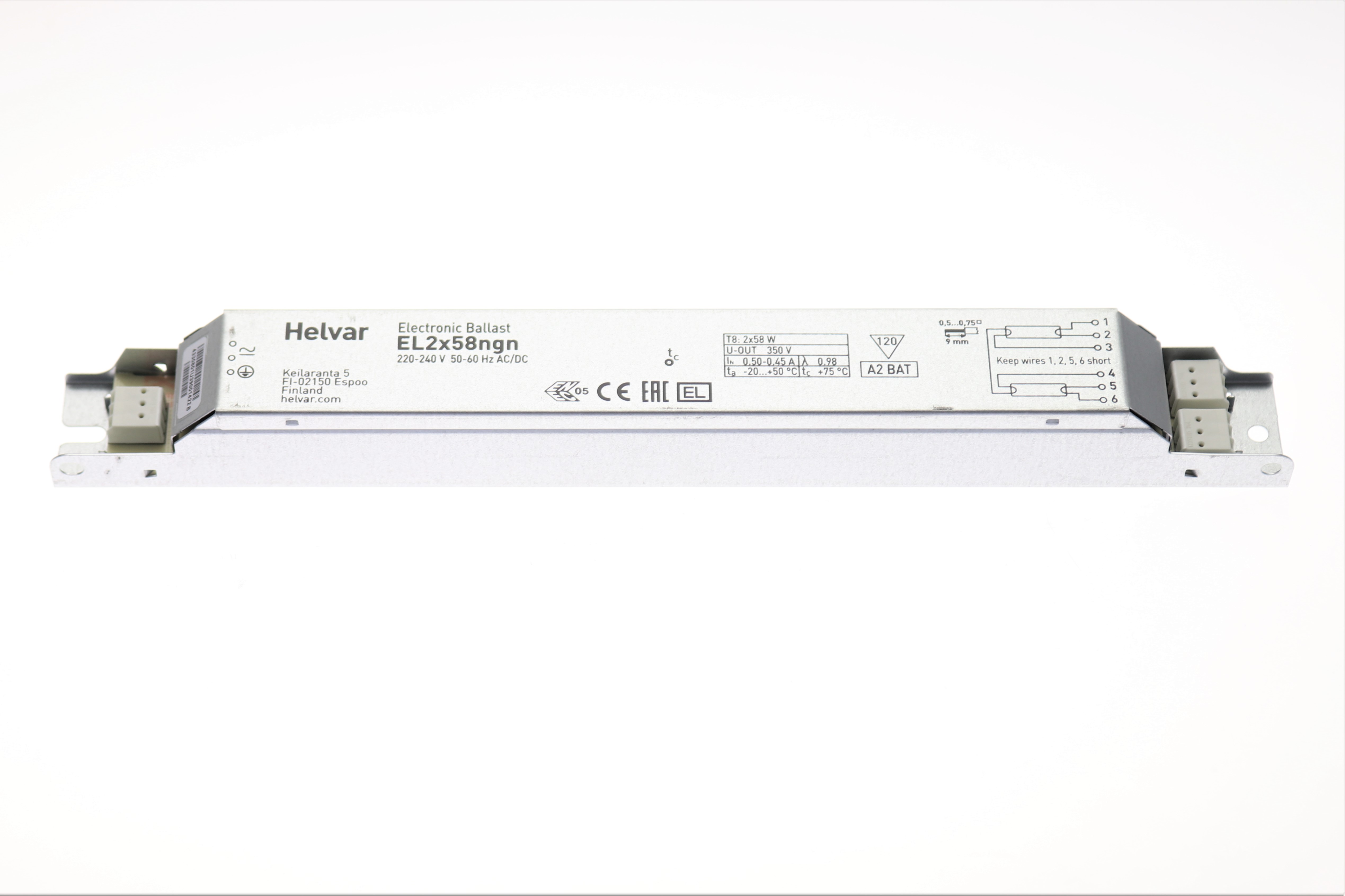 Helvar FL-ECG EL2x58ngn 220-240V 50-60Hz