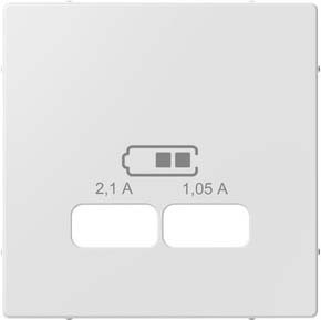 Merten Zentralplatte ws/glanzf.USB Lade. MEG4367-0325 - MEG4367-0325