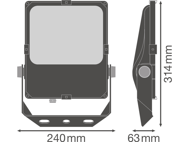 Ledvance LED floodlight FLOODLIGHT PERFORMANCE ASYM 55x110 50 W 3000 K BK