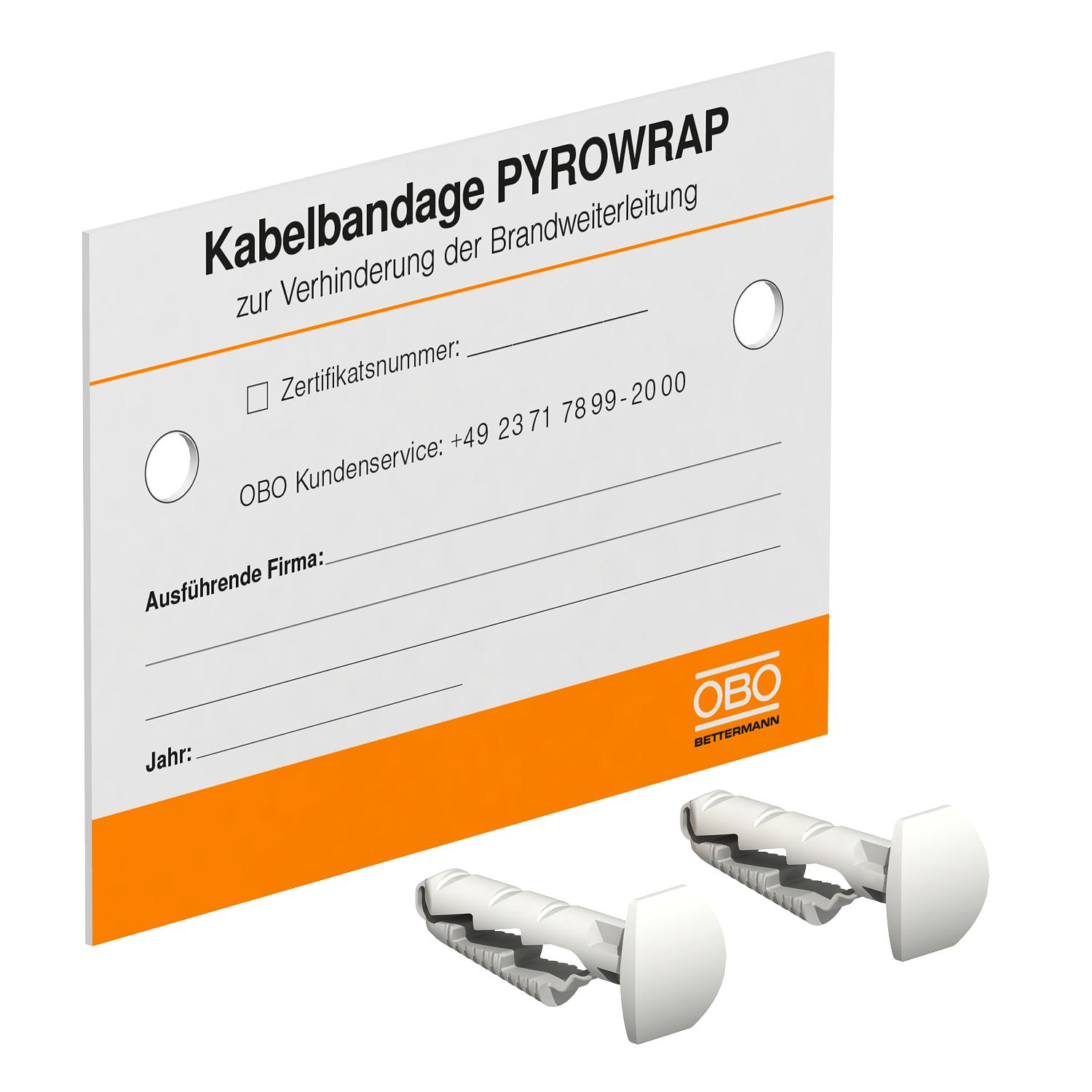 OBO Bettermann Vertr Kennzeichnungsschild f.Kabelbandage KS-FSB DE