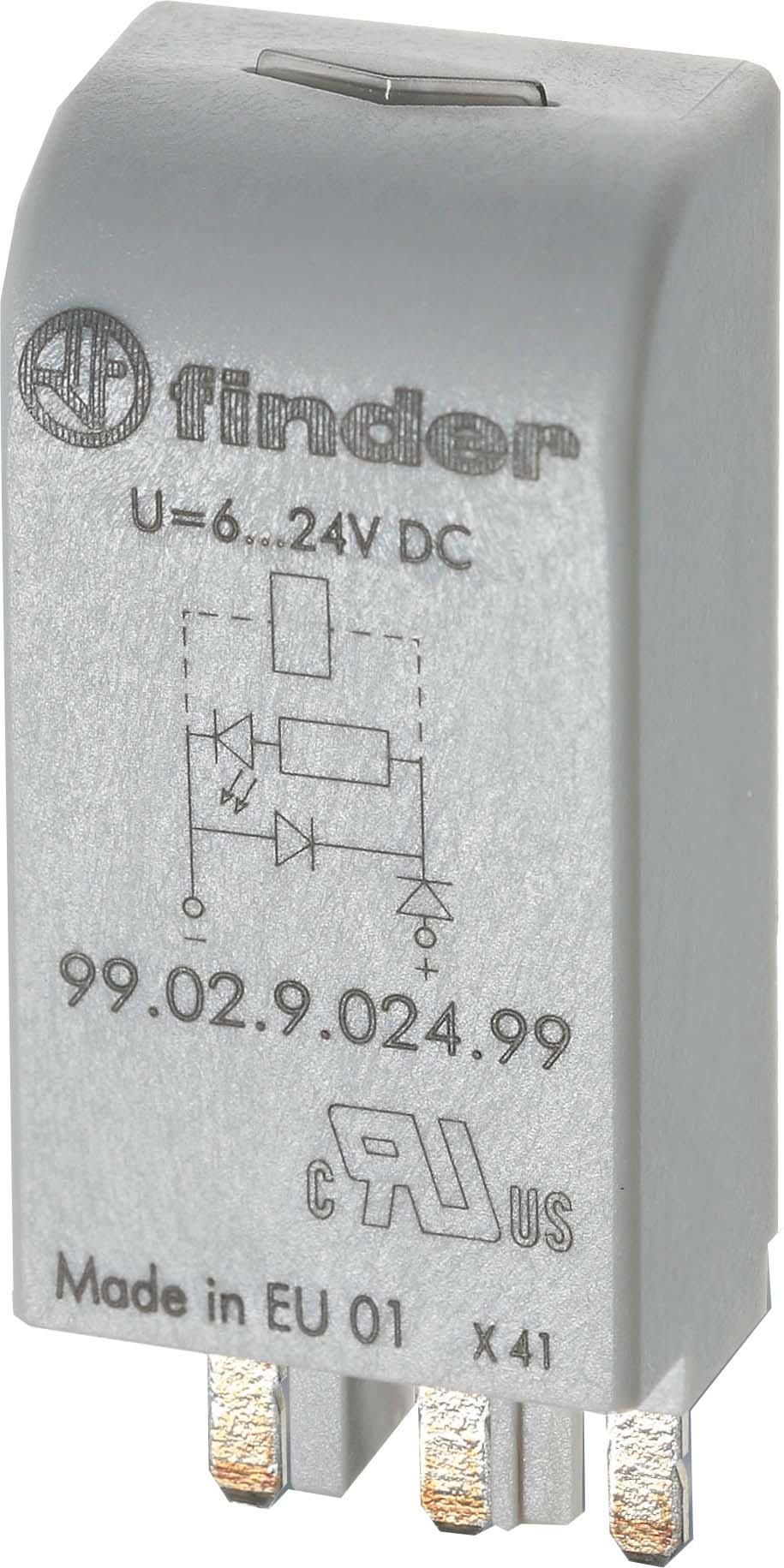 Finder LED gn + Diode 6.. 24VDC f.Fas. 95.03/05 99.02.9.024.99
