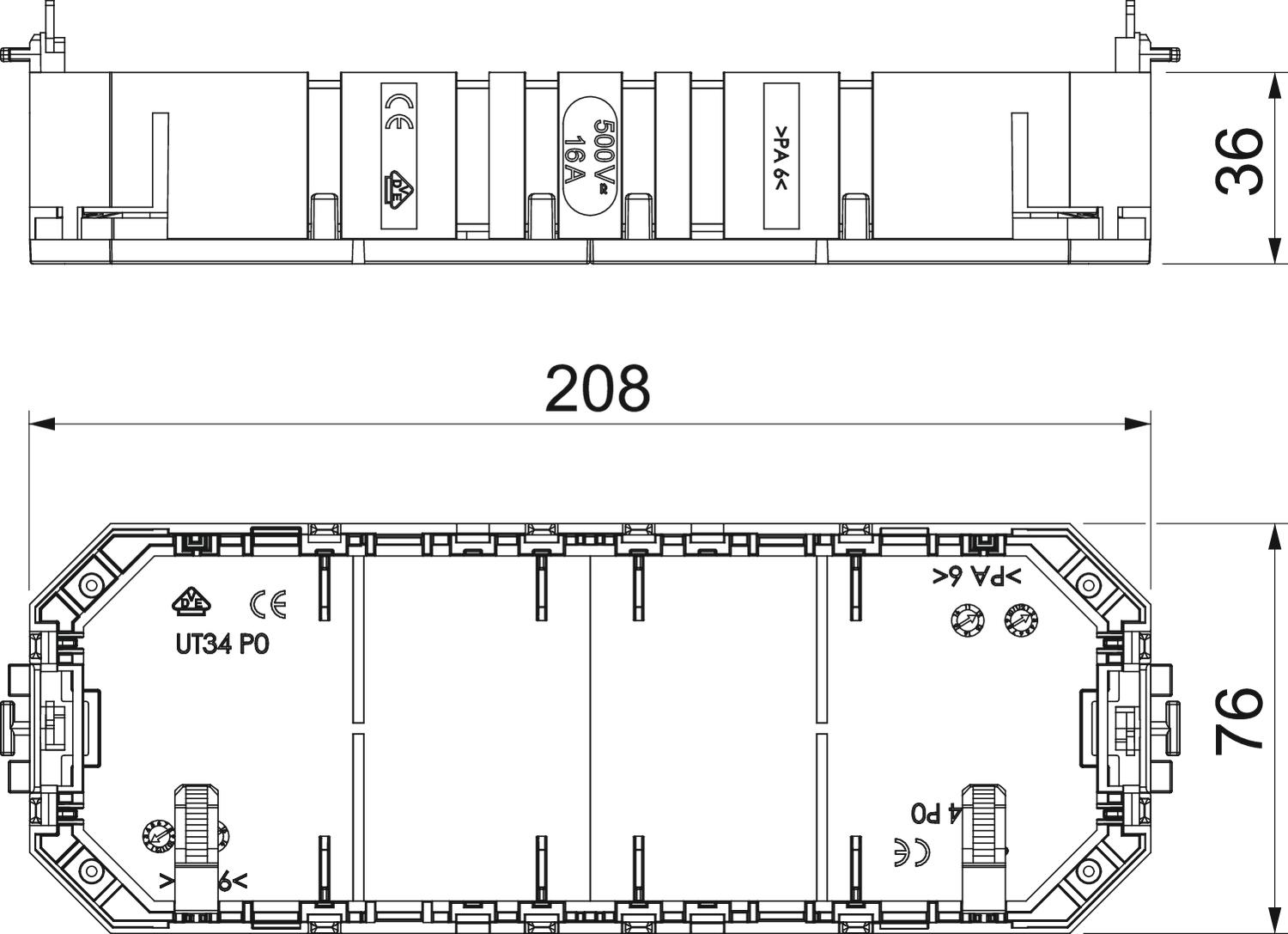 OBO Bettermann Vertr Universalträger für Modul45-Einbau UT4 - 7408725