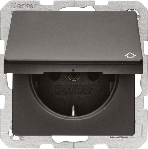 Berker SCHUKO-Steckdose anth/sa m. Klappdeckel 47516066 Berker SCHUKO-Steckdose anth/sa m. Klappdeckel 47516066