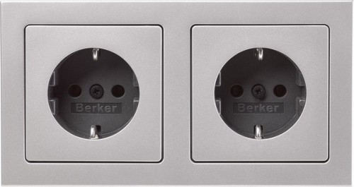 Berker Steckdosen-Kom SCHUKO 2f m Ra Q.3 alu 47206094 - 47206094