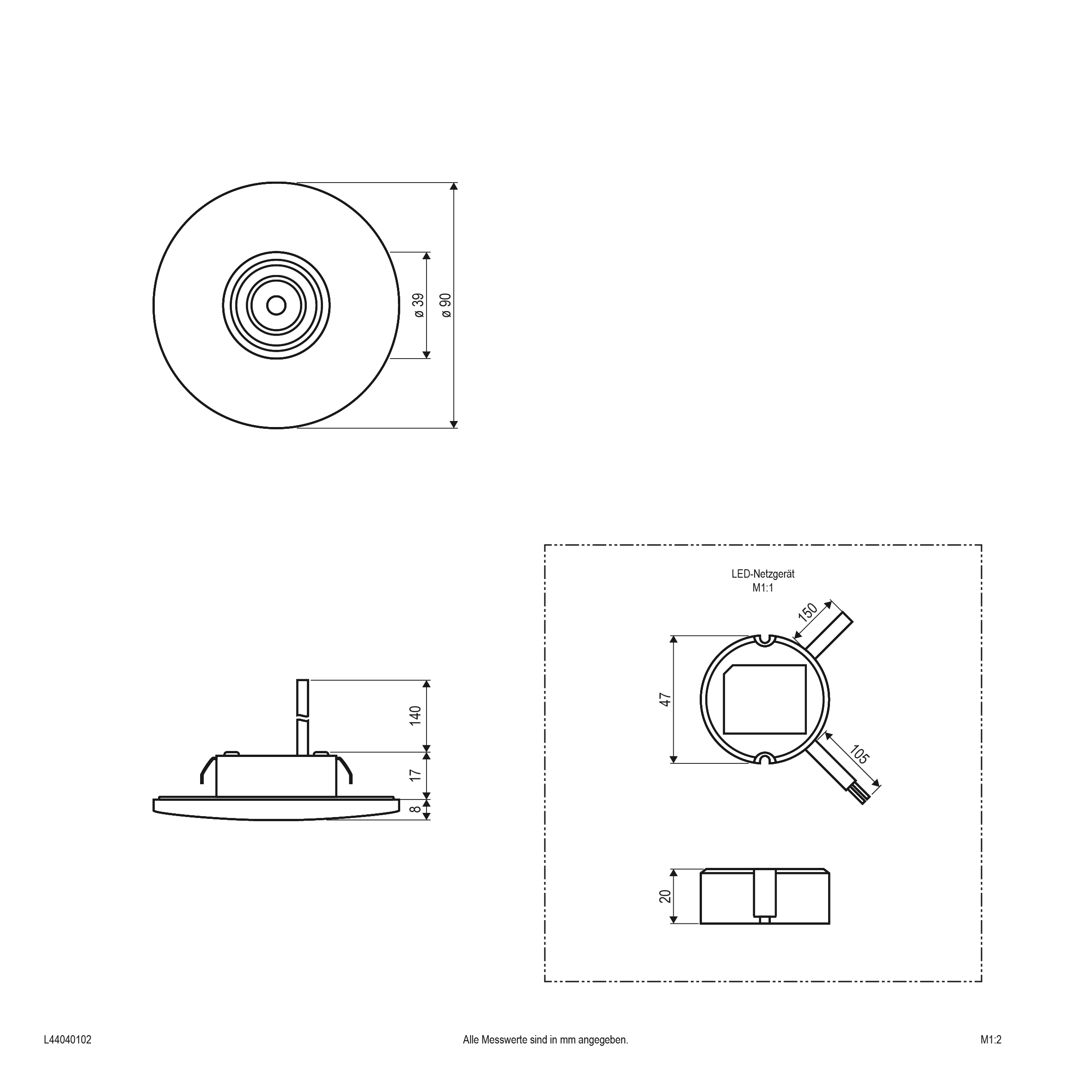 EVN Lichttechnik LED-Deckeneinbauleuchte L44040102