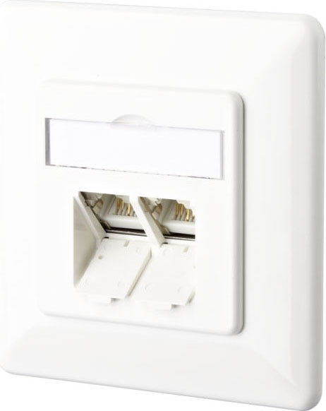 Metz Connect Anschlussdose C6A UP 2xRJ45,UP,rws TN EDATC6A-2UP-rws