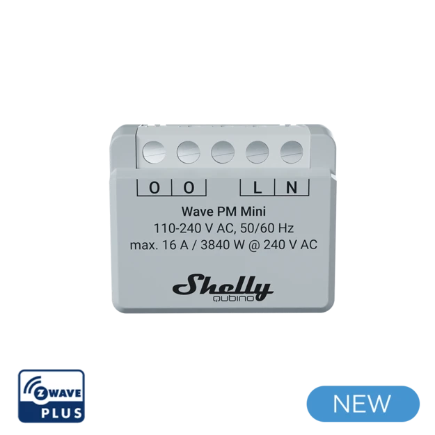 Shelly Unterputz Wave PM Mini Relais max. A 1 Kanal Z-Wave