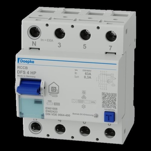Doepke FI-Schutzschalter 4p, 63A, 0.3A, TypB+ DFS4 063-4/0,30-HP - 09146805