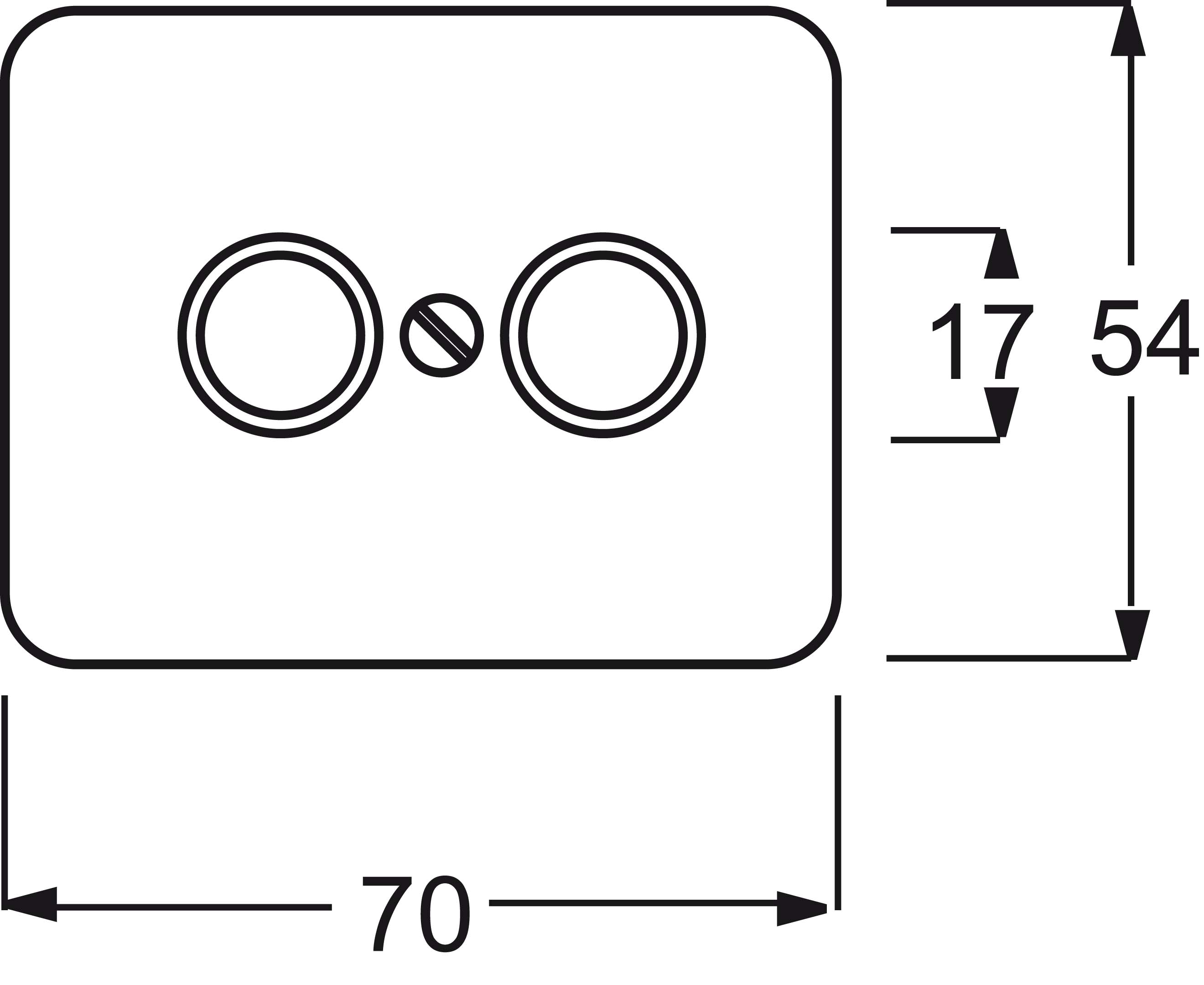 Busch-Jaeger Zentralscheibe sws f.Antennendose 2Loch 1743-24G - 2CKA001753A7628