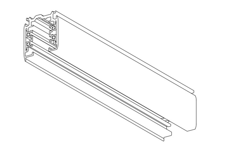 Oktalite 3PH power track surface-mounted 3m black