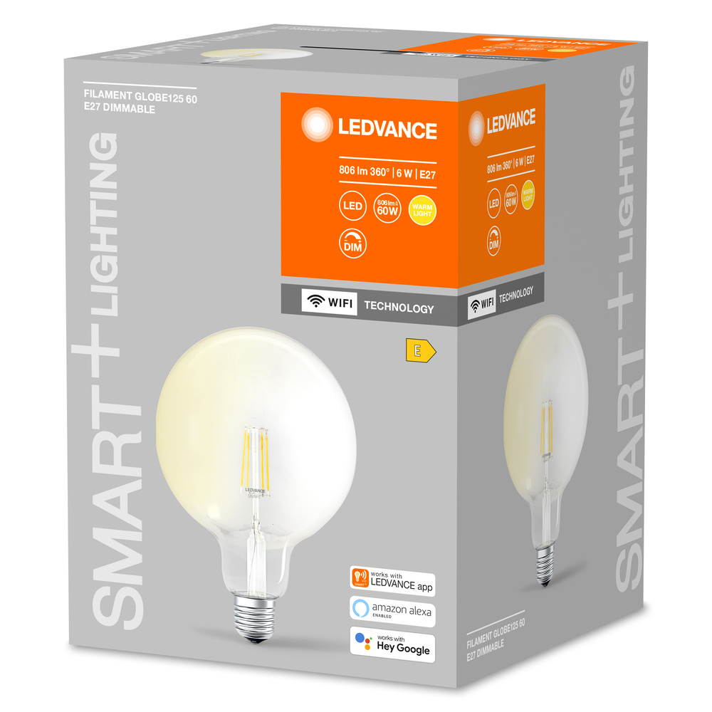 Ledvance LED-Leuchtmittel SMART+ WiFi Filament Globe Dimmable 60 5,5W E27