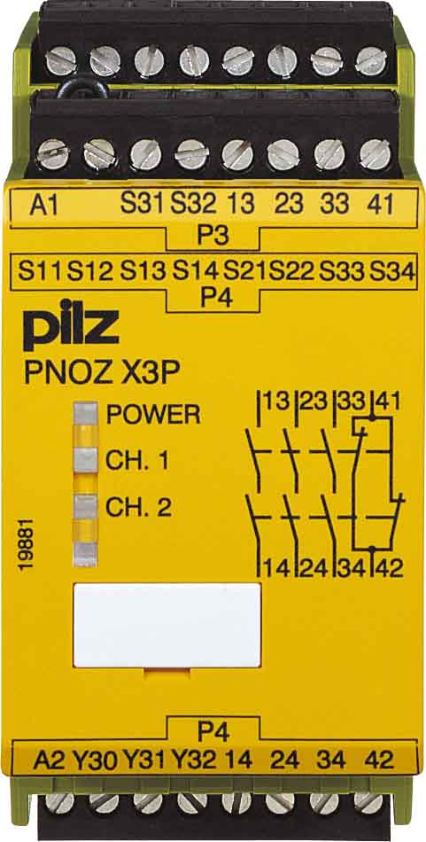 Pilz Not-Aus-Schaltgerät 24DC24AC 3n/o1n/c1so PNOZ X3P #777310