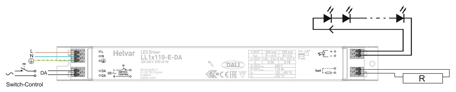 Helvar LED-Treiber LL1x110-E-DA 350-700mA - 5532001
