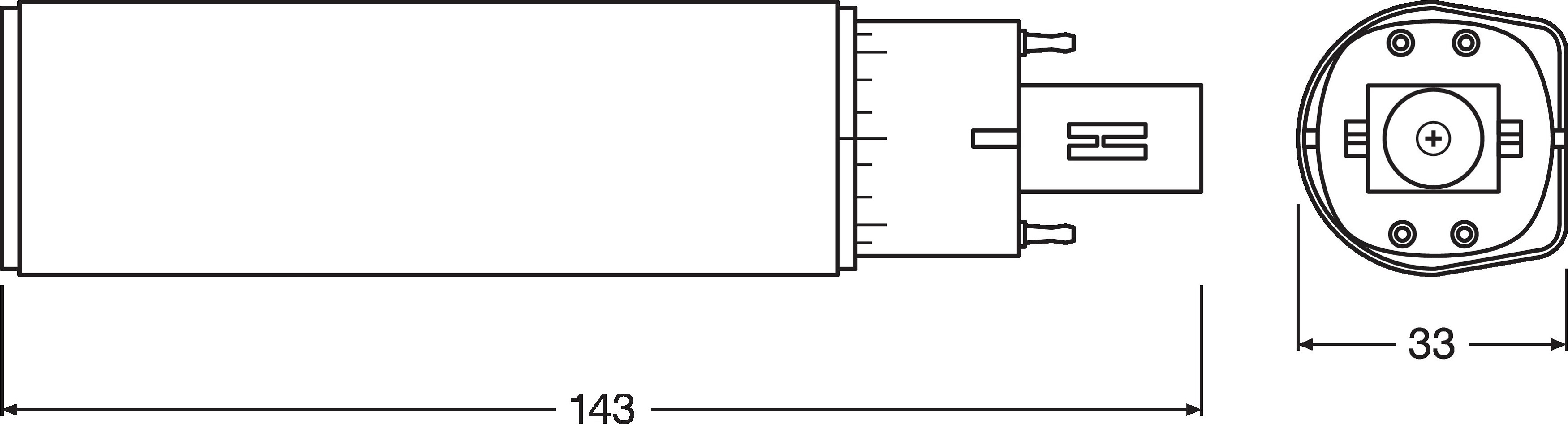 Ledvance LED-Leuchtmittel Osram DULUX D/E LED HF & AC Mains 6 W/3000 K – Ersatz für KLLni 13 W