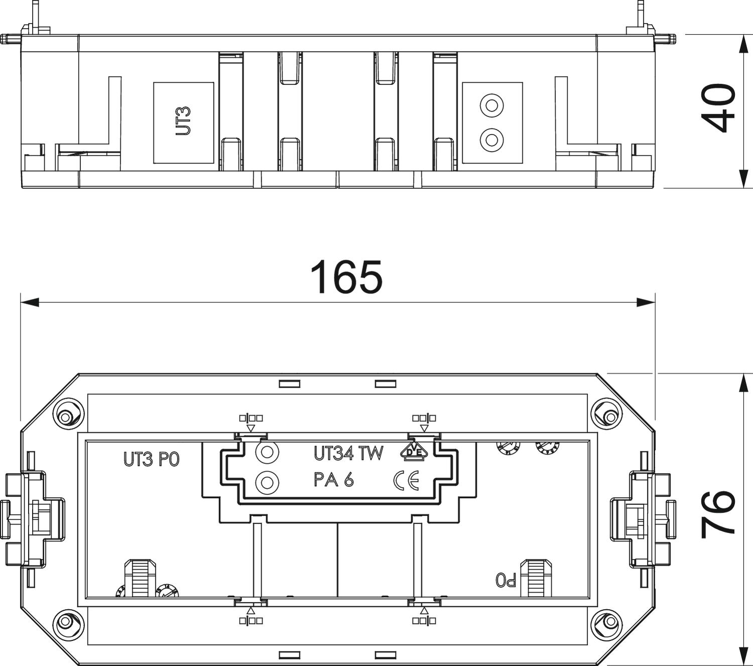 OBO Bettermann Vertr Universalträger für 3 Modul45-Geräte UT3 45 - 7408723