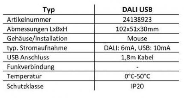 Lunatone Light Management Programming Interface DALI USB