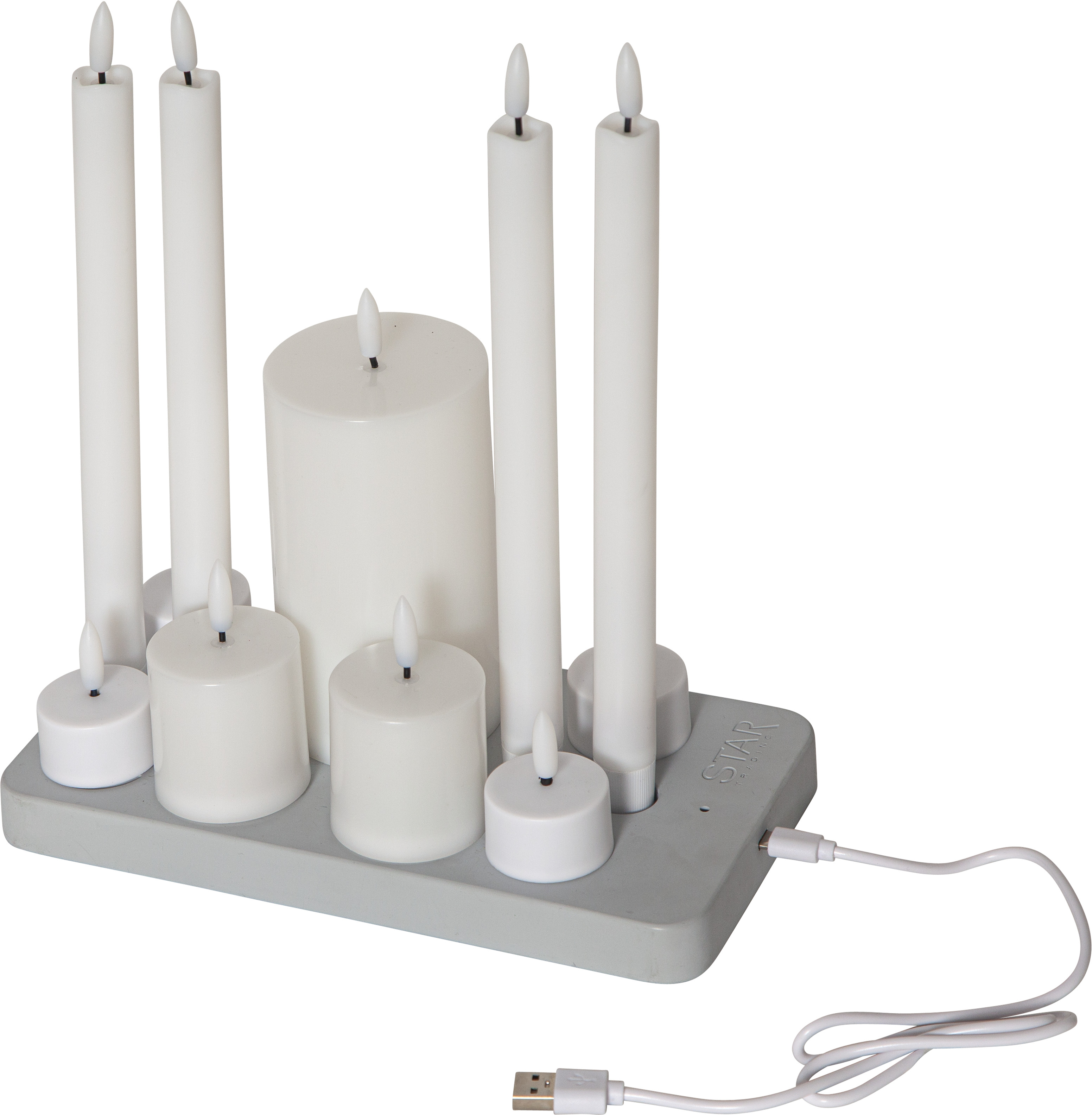 Star Trading LED-Kerzen-Set 11Stk. inkl. Ladestation 061-03 günstig online kaufen