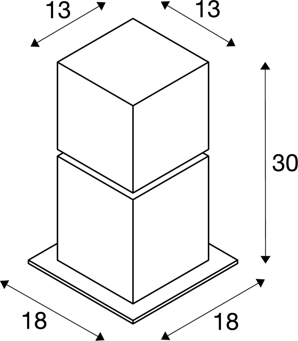 SLV SQUARE POLE 30, E27, Outdoor Stehleuchte, Edelstahl 304, max. 20W, IP44 - 1000344