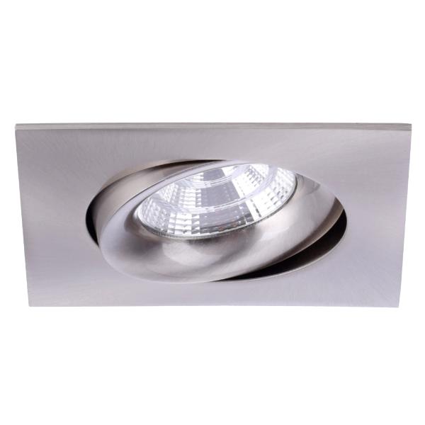 Brumberg recessed LED spotlight, nickel matt, square - 12286153