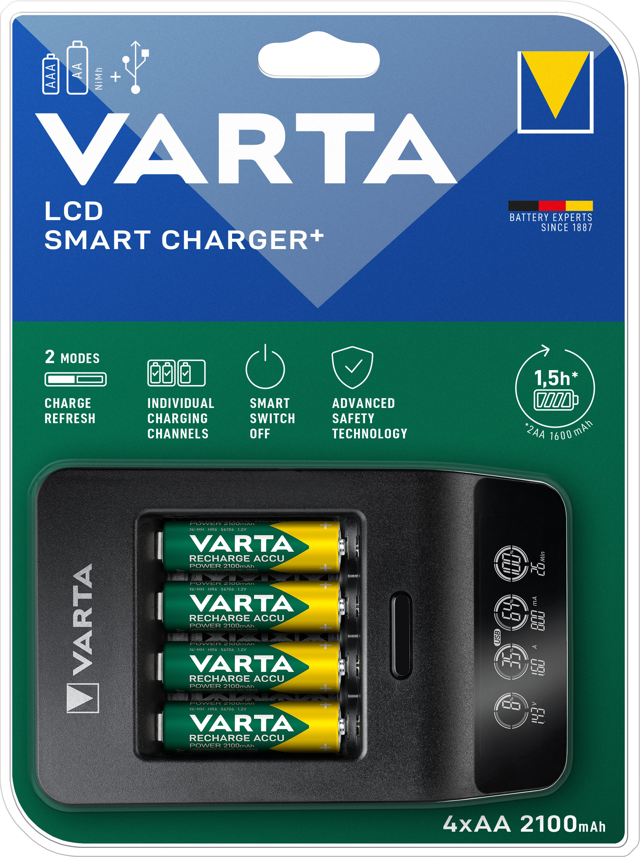 Varta Cons.Varta LCD Smart Charger+ 4xAA 56706 2100mAh 57684101441