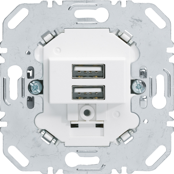 Berker USB Ladesteckdose 230V 2fach 3A polarweiß 260209