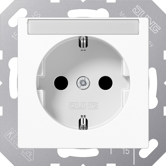 Jung SCHUKO-Steckdose 16A 250V Schriftfeld bruchsi. A 1520 BFNA WW günstig online kaufen