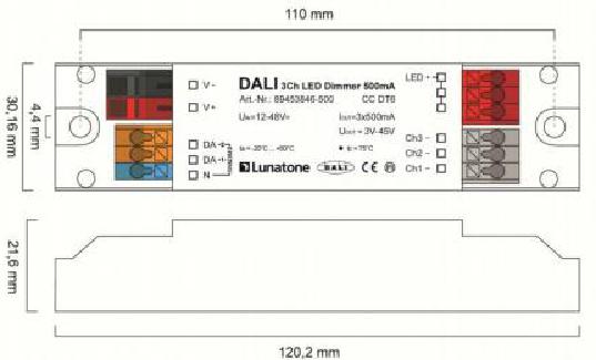 Lunatone Light Management LED-Dimmer DALI 3Ch CC 350mA - 89453846-350