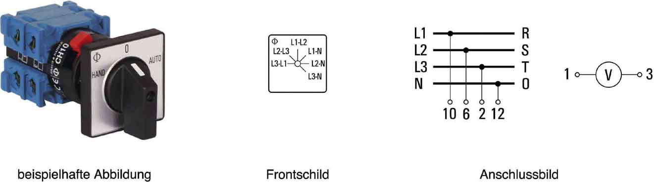 Kraus&Naimer Voltmeterumschalter ohne 0-Stellung CH10 A025-620 FT2