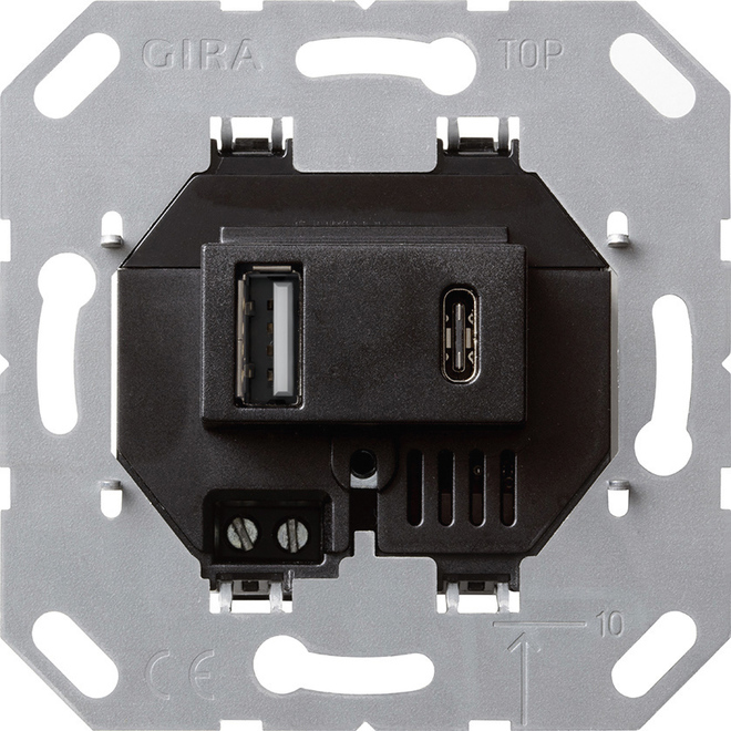 Gira USB-Spannungsversorgung 2-f. Typ A/C Einsatz 236900 Gira USB-Spannungsversorgung 2-f. Typ A/C Einsatz 236900