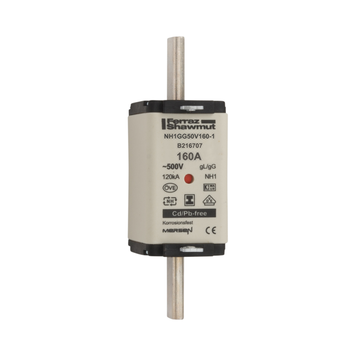 Mersen NH-Sicherungseinsatz SG Gr.1 gG 160A/500V KM NH1GG50V160-1