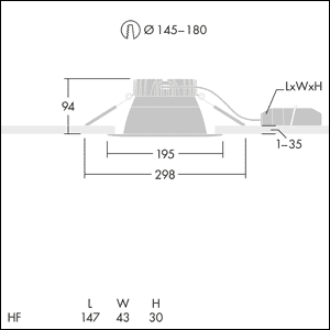 Zumtobel Group LED-Downlight 840 CETUS3M2000-840HFRWH