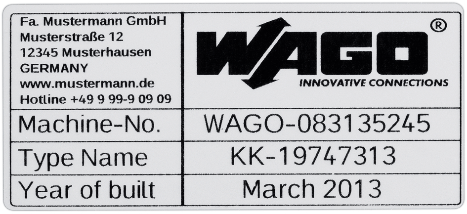 WAGO GmbH & Co. KG Etikett si 44x99mm 500Stck/Roll 210-804