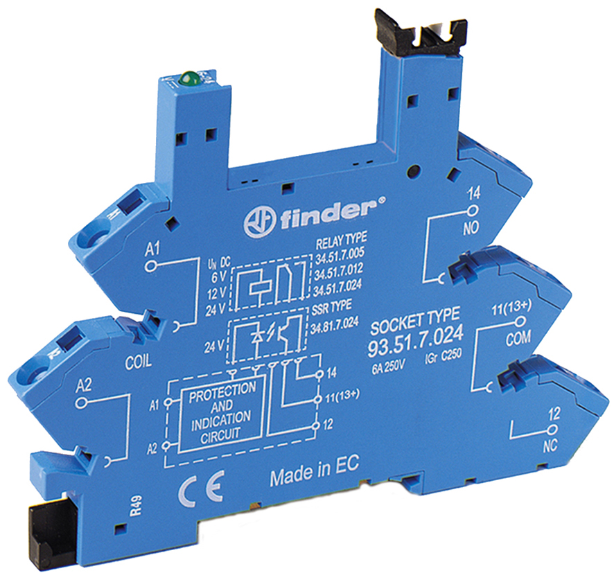 Finder Zugfederklemmen-Fassung für 34.51 od. 34.81 93.51.8.240