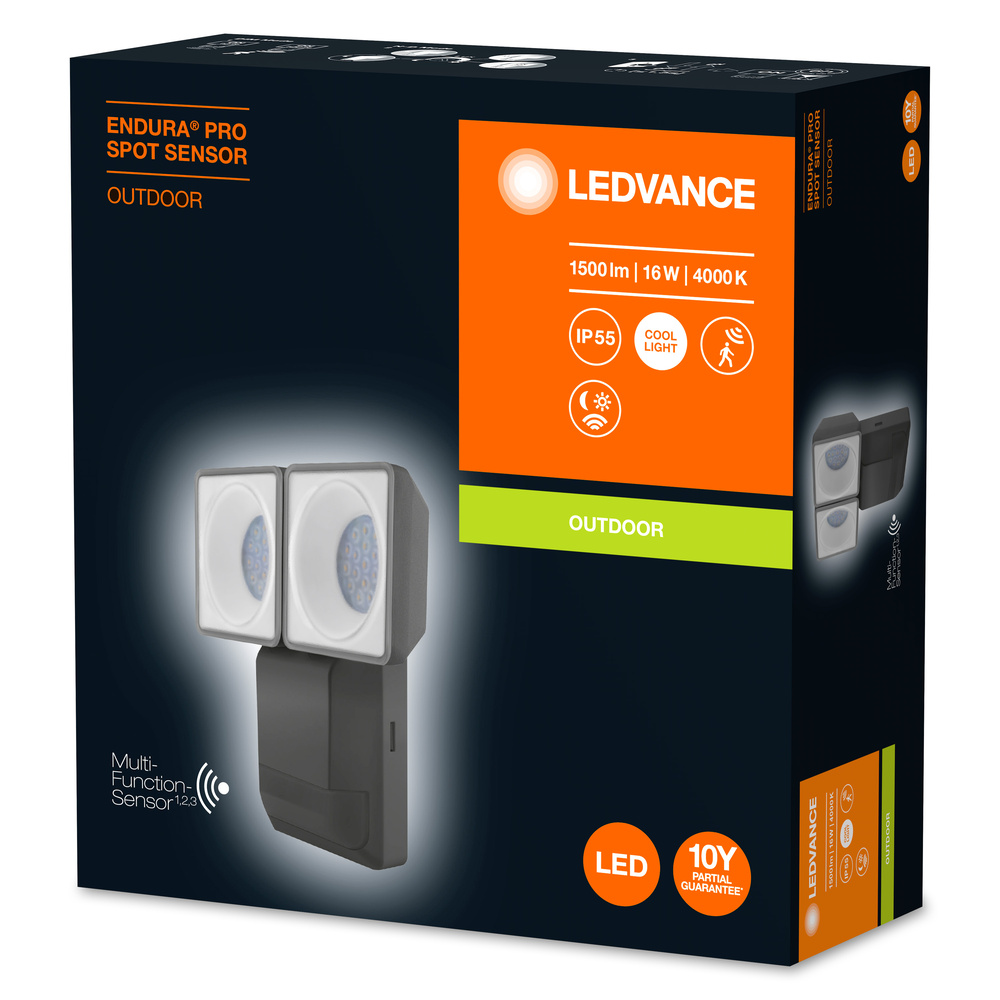 Ledvance LED decorative outdoor luminaire ENDURA PRO SPOT SENSOR 16W 840 IP55 DG