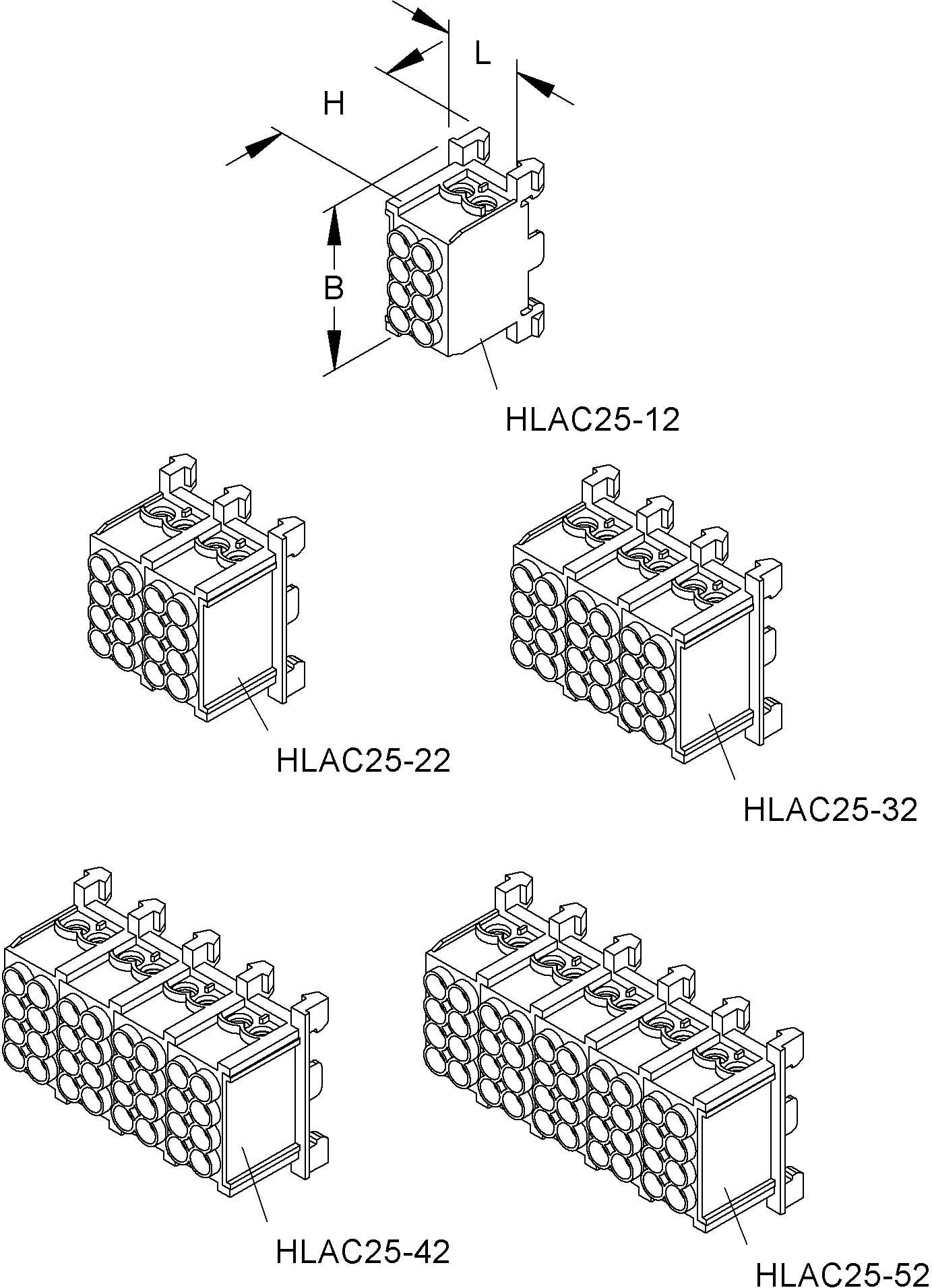 HKL Hauptleitungsabzweigklemme 2x25qmm,50,5x23,1pol HLAC25-12