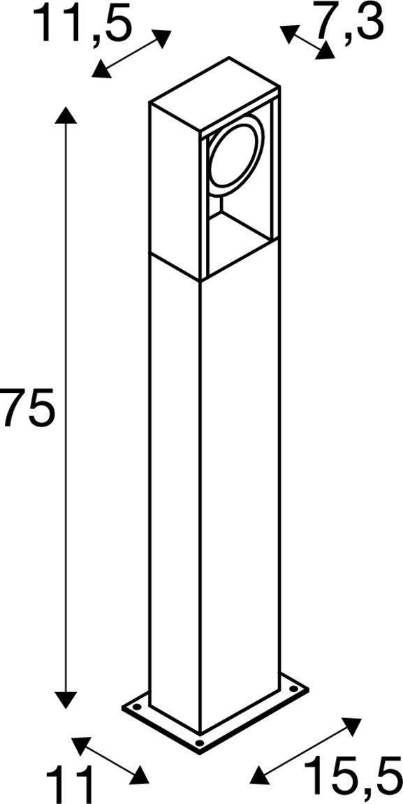 SLV ESKINA FRAME 75, Outdoor LED Stehleuchte single anthrazit CCT switch 3000/4000K - 1004750