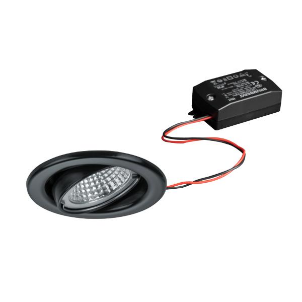 Brumberg recessed LED spotlightset, switchable, black, round - 38180083