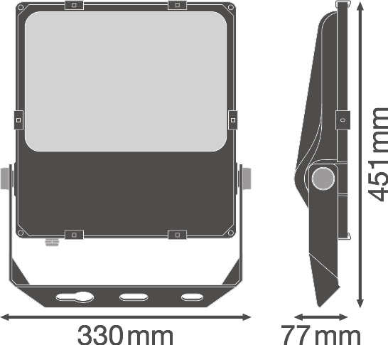 Ledvance LED-Strahler FLOODLIGHT PERFORMANCE DALI ASYM 55x110 150W 3000K BK