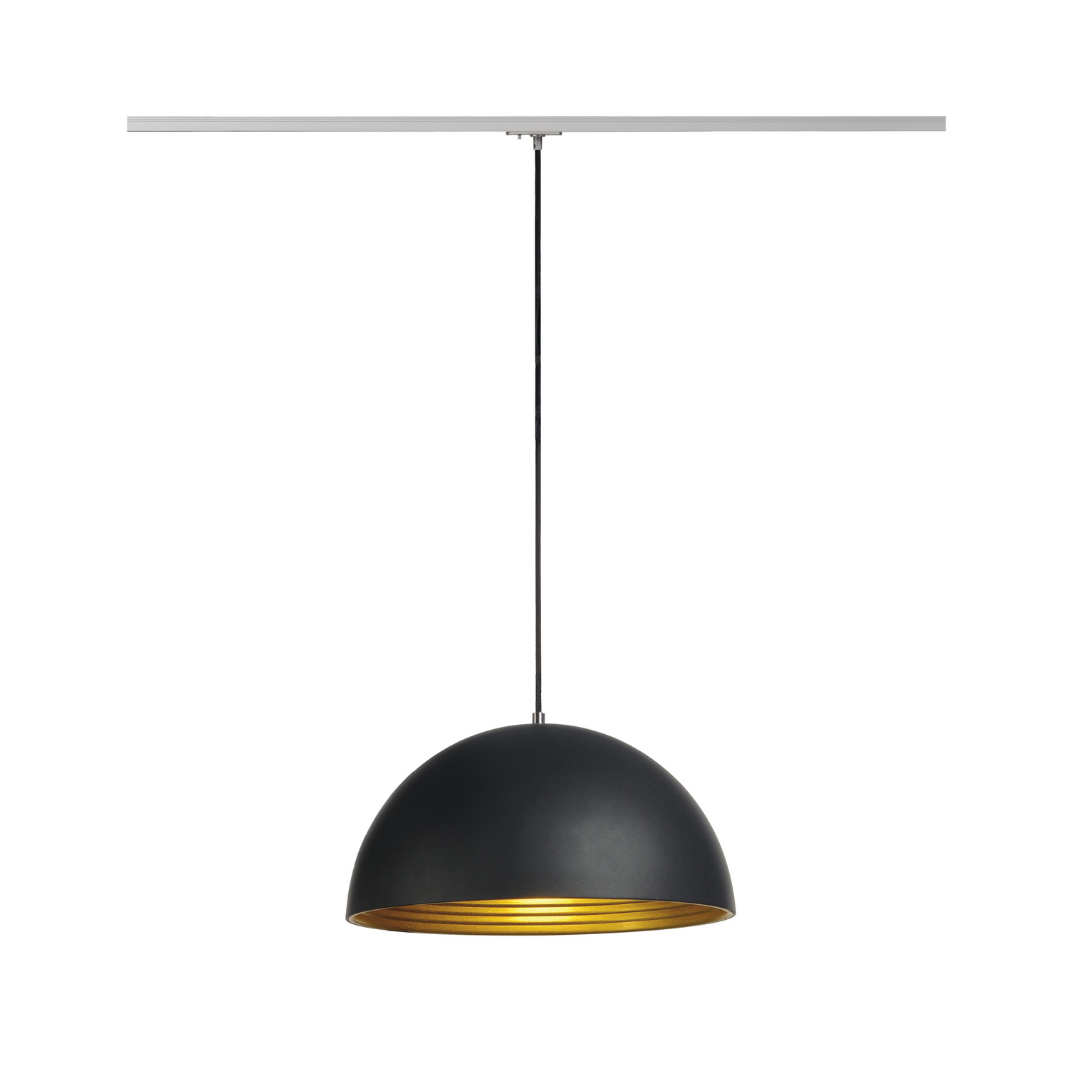 SLV FORCHINI M 40 TRACK, Pendelleuchte für Hochvolt-Stromschiene 1Phasen, TC-(D,H,T,Q)SE, rund, schwarz/gold, Ø 40 cm, inkl. 1Phasen-Adapter silbergrau - 143930 SLV FORCHINI M 40 TRACK, Pendelleuchte für Hochvolt-Stromschiene 1Phasen, TC-(D,H,T,Q)SE, rund, schwarz/gold, Ø 40 cm, inkl. 1Phasen-Adapter silbergrau - 143930
